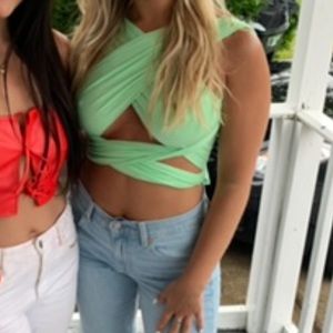GREEN WRAP TOP! REDUCED